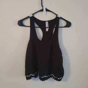 Black and white crop top rayon material